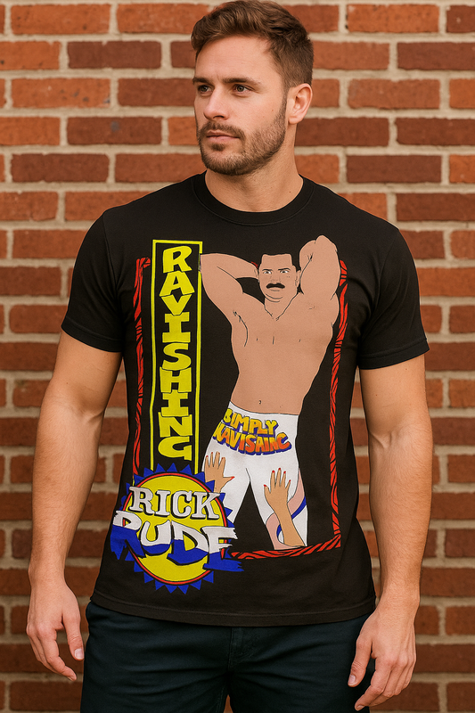 "Simply Ravishing" Rick Rude Tribute Tee – Retro Wrestling Repro Shirt